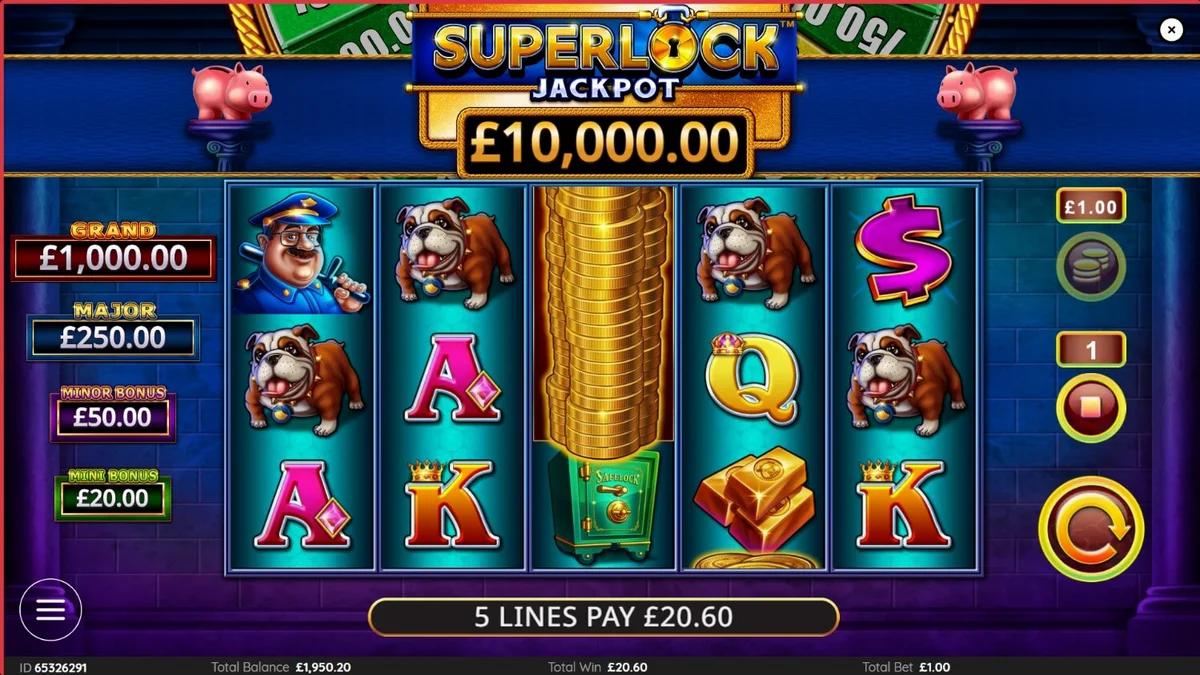 Tampilan visual slot Piggy Bankin’ Super Lock dengan simbol brankas dan koin emas