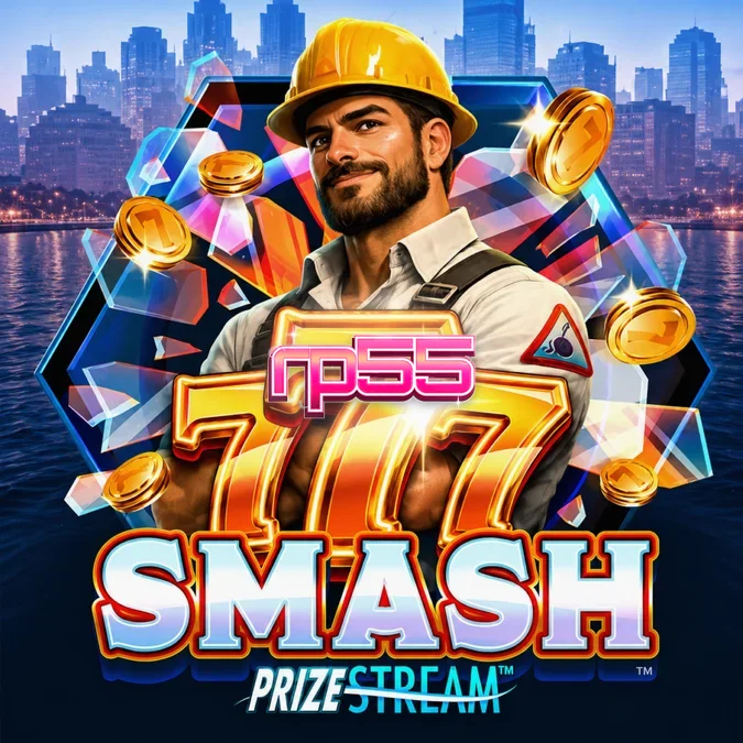 Tampilan visual slot 777 Smash dengan tema situs konstruksi