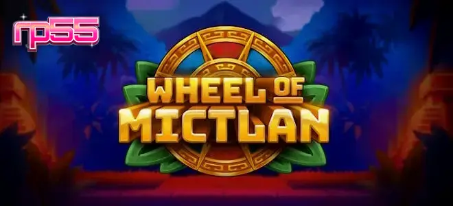Tampilan visual roda batu kuno dan suasana kuil misterius di dalam game Wheel of Mictlan